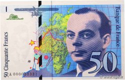 50 Francs SAINT-EXUPÉRY Petit numéro FRANCE  1992 F.72.01aA UNC