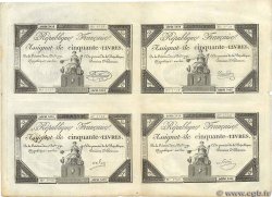 50 Livres Planche FRANCE  1792 Ass.39a-p XF