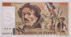 100 Francs DELACROIX imprimé en continu FRANCE  1991 F.69bis.03a1a