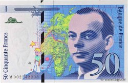 50 Francs SAINT-EXUPÉRY Sans mouton Fauté FRANCE  1992 F.72f3.01