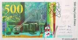 500 Francs PIERRE ET MARIE CURIE Petit numéro FRANCE  2000 F.76.05 UNC