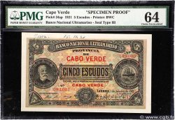 5 Escudos Annulé CAP VERT  1921 P.34s