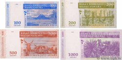 500 Francs - 100 Ariary au 5000 Francs - 1000 Ariary Lot MADAGASCAR  2004 P.086a, P.087a, P.088a et P.089a UNC
