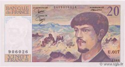 20 Francs DEBUSSY FRANCE  1986 F.66.07
