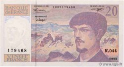 20 Francs DEBUSSY à fil de sécurité FRANCE  1993 F.66bis.05