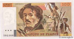 100 Francs DELACROIX modifié FRANCE  1980 F.69.04a