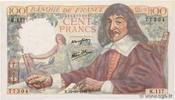 100 Francs DESCARTES FRANCIA  1944 F.27.08