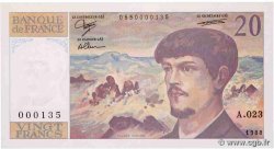 20 Francs DEBUSSY Petit numéro FRANCIA  1988 F.66.09A23