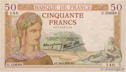 50 Francs CÉRÈS modifié FRANCIA  1939 F.18.29
