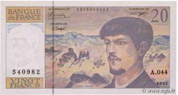 20 Francs DEBUSSY à fil de sécurité FRANCE  1993 F.66bis.05A44
