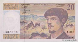 20 Francs DEBUSSY à fil de sécurité FRANCIA  1990 F.66bis.01A29