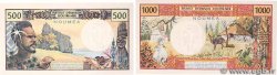 500 et 1000 Francs Lot NEW CALEDONIA  1969 P.60a et P.61 UNC-