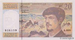 20 Francs DEBUSSY à fil de sécurité FRANCIA  1993 F.66bis.04A39