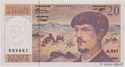 20 Francs DEBUSSY à fil de sécurité FRANCE  1993 F.66bis.05A41