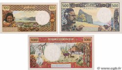 100, 500 et 1000  Francs Lot TAHITI  1970 P.24b, P.25a et P.27a UNC-
