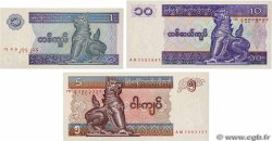 1, 5 et 10 Kyats Lot MYANMAR   1997 P.69, P.70a et P.71b