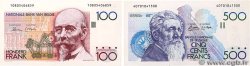 100 et 500 Francs Lot BELGIO  1978 P.140a et P.141a