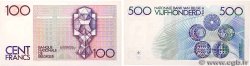 100 et 500 Francs Lot BELGIO  1978 P.140a et P.141a q.FDC