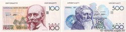 100 et 500 Francs Lot BELGIO  1982 P.142a et P.143a