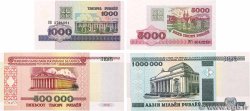1000 au 1000000 Rublei Lot BIELORUSSIA  1998 P.16 à P.19