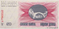 50 Dinara BOSNIA E ERZEGOVINA  1992 P.012a FDC