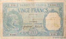 20 Francs BAYARD FRANCE  1917 F.11.02