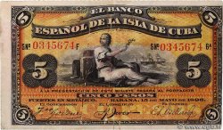 5 Pesos CUBA  1896 P.048b