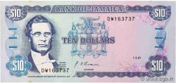 10 Dollars JAMAICA  1991 P.71d