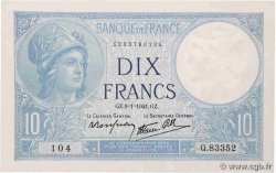 10 Francs MINERVE modifié FRANCE  1941 F.07.27