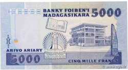 5000 Francs - 1000 Ariary MADAGASCAR  1988 P.073b UNC