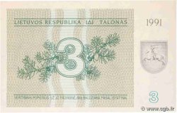 3 Talonas LITHUANIA  1991 P.33b