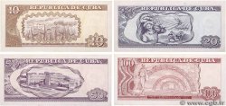 10, 20, 50 et 100 Pesos Lot CUBA  2010 P.117l, P.122f, P.127a et P.129a TTB à SUP