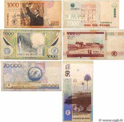 1000 à 50000 Pesos Lot COLOMBIE  2009 P.452n, P.453,P.454x. P.455m, P.456t et P.457t TB