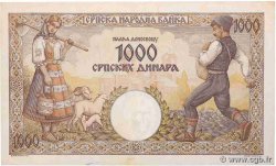 1000 Dinara SERBIA  1942 P.32a VF