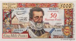 50 NF sur 5000 Francs HENRI IV Spécimen FRANCE  1958 F.54.01Spn