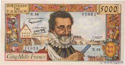 5000 Francs HENRI IV FRANKREICH  1958 F.49.06