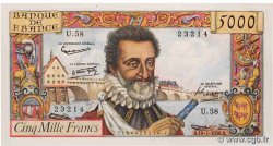 5000 Francs HENRI IV FRANCE 1958 F.49.07