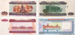 500, 1000, 5000 et 10000 Kyats Lot MYANMAR   2012 P.76b, P.77b, P.81 et P.82 TB à TTB