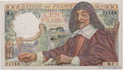 100 Francs DESCARTES FRANCE  1942 F.27.01