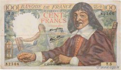 100 Francs DESCARTES FRANCE  1942 F.27.01 F+