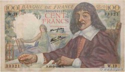 100 Francs DESCARTES FRANCE  1942 F.27.01