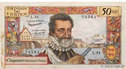 50 Nouveaux Francs HENRI IV FRANCE  1959 F.58.03