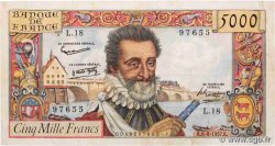 5000 Francs HENRI IV FRANCE  1957 F.49.02
