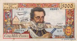 5000 Francs HENRI IV FRANCE  1957 F.49.03