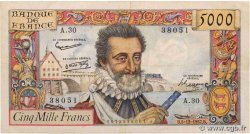 5000 Francs HENRI IV FRANCE  1957 F.49.04