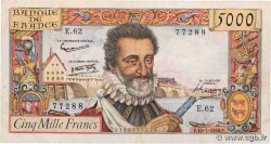 5000 Francs HENRI IV FRANCE  1958 F.49.07
