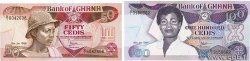 50 et 100 Cedis Lot GHANA  1986 P.25 et P.26
