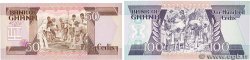50 et 100 Cedis Lot GHANA  1986 P.25 et P.26 fST+