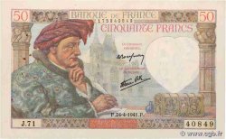 50 Francs JACQUES CŒUR FRANCE  1941 F.19.09