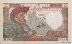 50 Francs JACQUES CŒUR FRANCE  1942 F.19.19